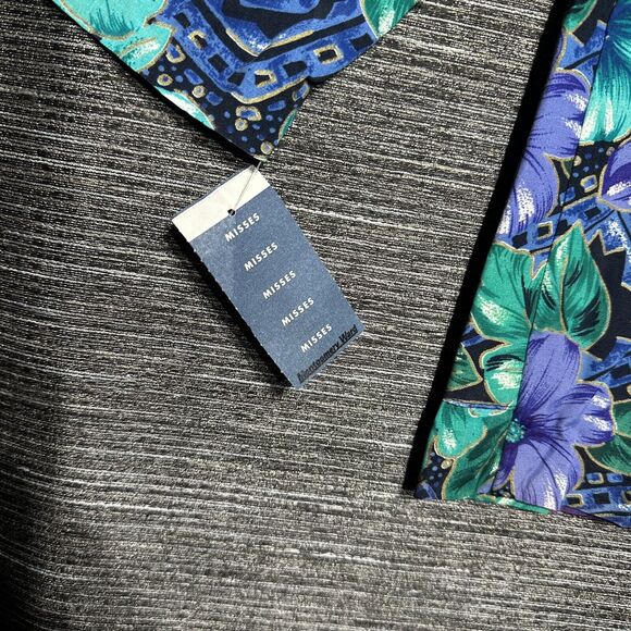 Ship N Shore Vintage Blazer Women's L Blue Green Single Button Made in USA - Picture 10 of 13